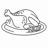 Cooked Turkey Coloring Pages sketch template