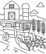Tractor Harvesting The Wheat crop Coloring Page  Free And Printable sketch template