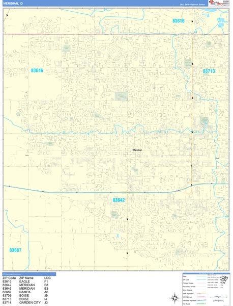 Meridian Idaho Wall Map (Basic Style) by MarketMAPS - MapSales