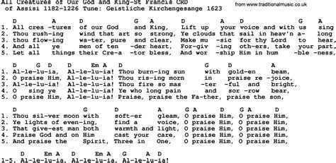 Gospel Song: All Creatures Of Our God And King-St Francis, lyrics and ...