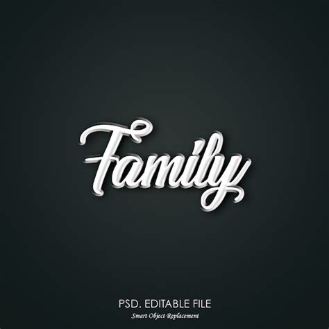 Premium PSD | Family text effect style