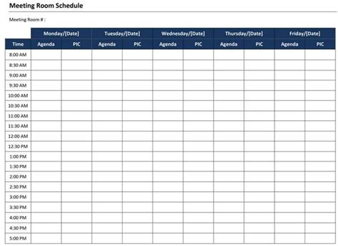 Calendar Template For Scheduling A Conference Room Image | Recetas de cocina, Recetas