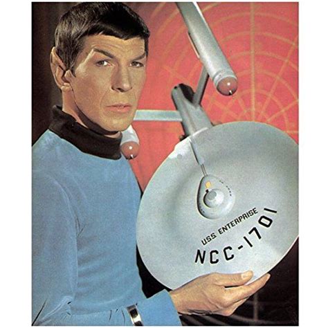 Star Trek with Leonard Nimoy as Spock Holding The Starship Enterprise 8 ...