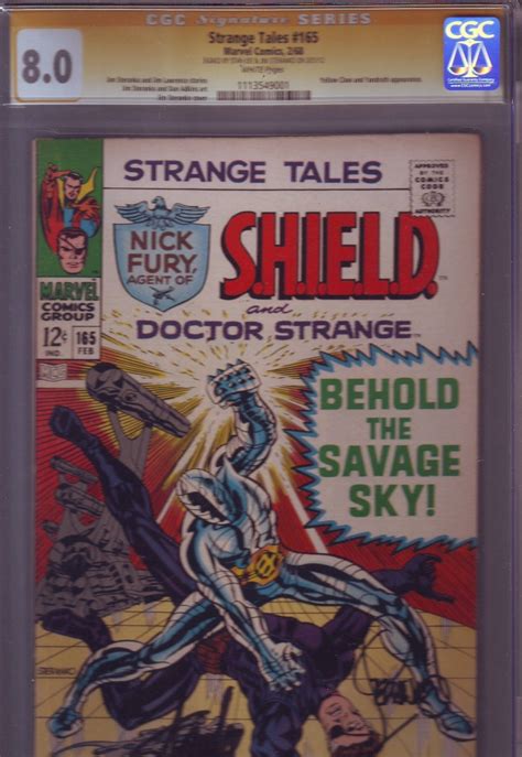 comicsvalue.com - STRANGE TALES 165 CGC 8.0 SS STAN LEE & JIM STERANKO DUAL Signed AUTOGRAPH ...