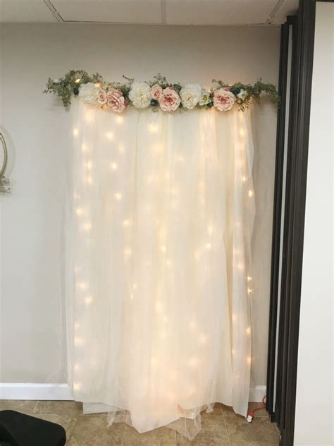 DIY Lit Tulle Backdrop - Six Clever Sisters