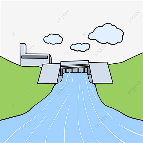 Water Dam Clipart Transparent PNG Hd, Water Conservancy Project Cartoon Style Dam Clipart, Dam ...