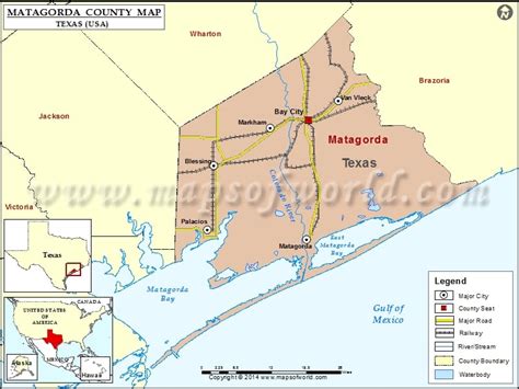 Matagorda County Map | Map of Matagorda County, Texas