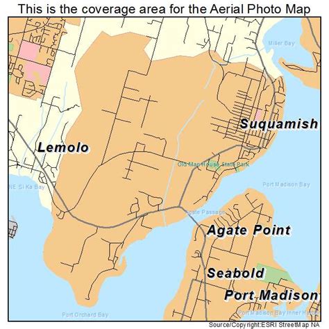 Aerial Photography Map of Suquamish, WA Washington