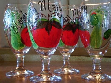 Bloody Mary drink glasses set of 4 by SassCCreations on Etsy