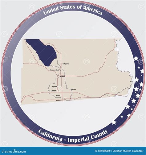 California: Imperial County Map Vector Illustration | CartoonDealer.com #99837644