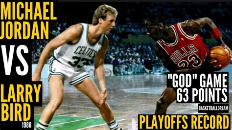 Michael Jordan | 63 Points ''GOD" Game | Playoff RECORD vs Larry Bird Celtics 1986 ...