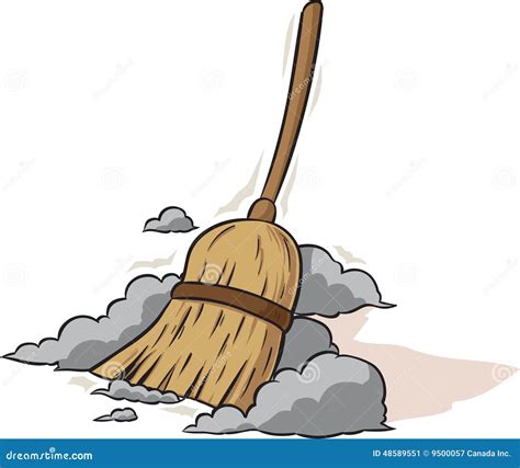 Sweeping Broom stock vector. Illustration of dirty, side - 48589551