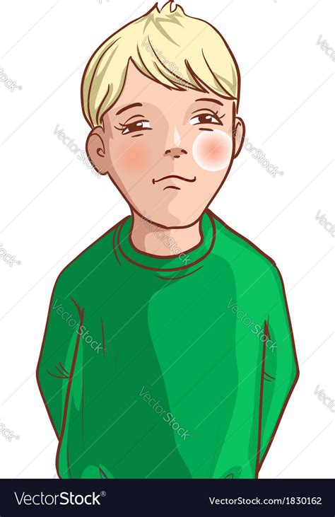 Teenager cartoon boy with blond hair Royalty Free Vector