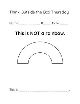 Think Outside the Box Thursday - Rainbow by Ms Proulx's Class | TpT