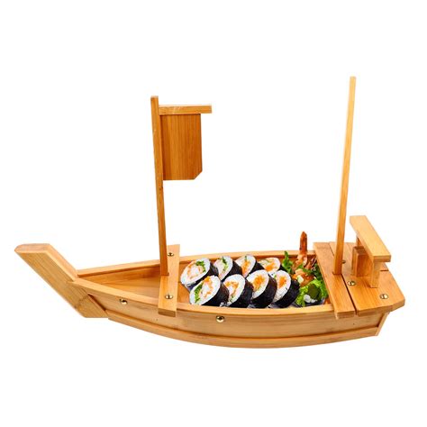 WINIAER Wooden Sushi Boat Serving Tray 35 Inch, Extra Large Sushi ...