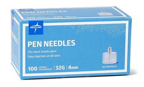 Medline MPHPN324Z agujas para inyector de insulina calibre 32 4 milímetros paquete de 100 ...