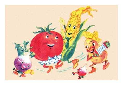 'Dancing Happy Vegetables' Art | AllPosters.com | Graphic art, Barnyard ...