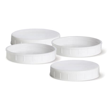 Regular Mouth Mason Jar Plastic Lids, 4-Pack