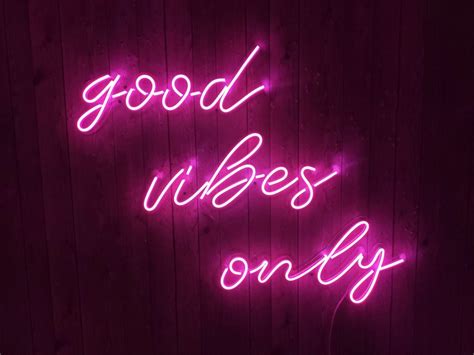 Good vibes only, Unbreakable Neon Sign, Neon Letters, Transparent background | Pink neon ...