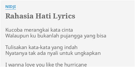 "RAHASIA HATI" LYRICS by NIDJI: Kucoba merangkai kata cinta...