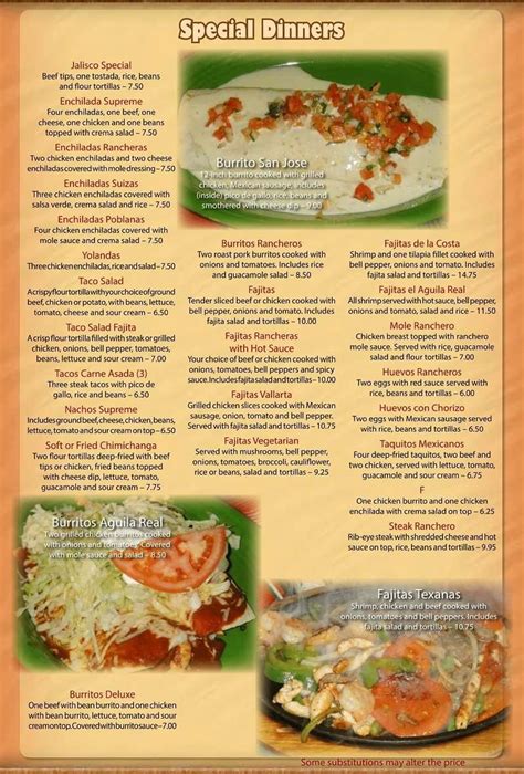 MENU – Rancho Grande