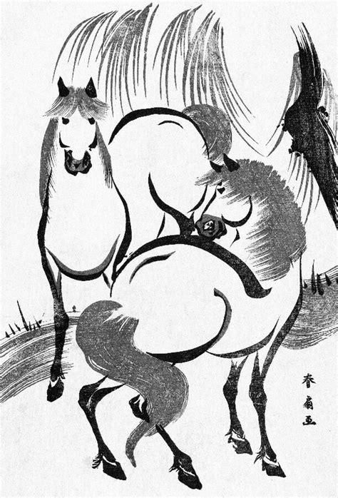 Japanese POSTER.Horse.Asian art.House Kitchen Wall Decor Oriental ...