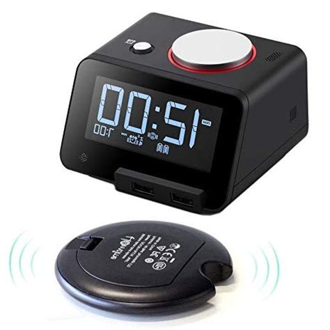 Homtime Loud Alarm Clock with Wireless Powerful Bed