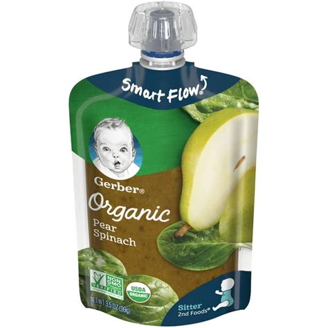 (Pack of 12) Gerber 2nd Foods Organic Pear Spinach Baby Food, 3.5 oz Pouches - Walmart.com ...