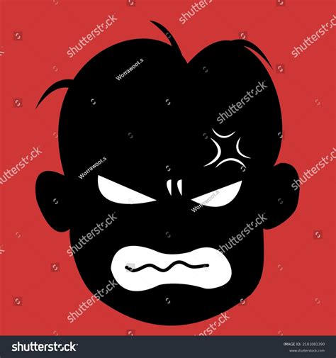 Angry Face Expression Vector Cartoon Stock Vector (Royalty Free ...