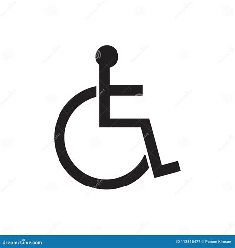 Disabled Sign Icon Vector Illustration.Human on Wheelchair Handicapped Symbol. Stock Vector ...