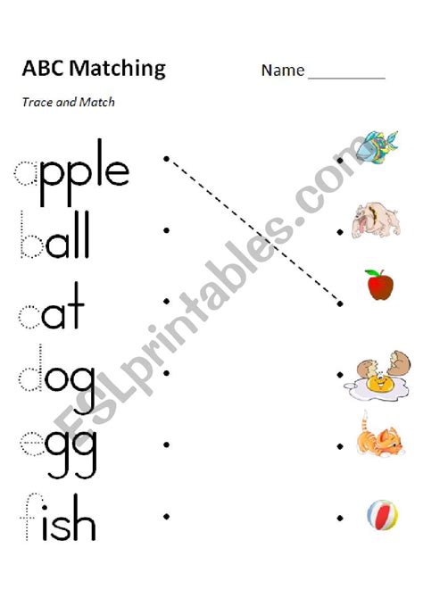 ABC Phonics Matching (e-f) 3 Versions in Color and Grayscale - ESL ...