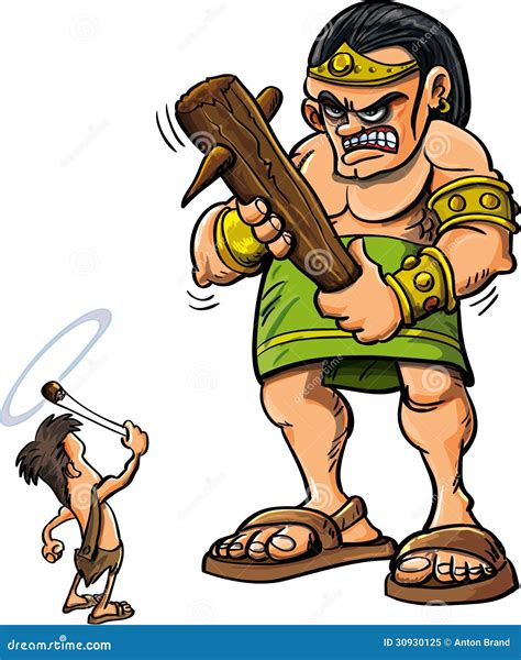 Cartoon David And Goliath Royalty Free Stock Photo - Image: 30930125