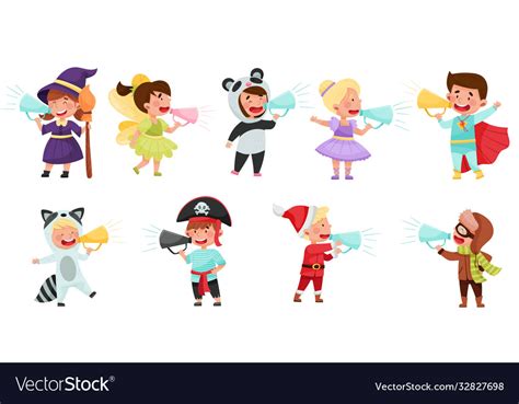 Kid characters wearing fancy dress or costume Vector Image