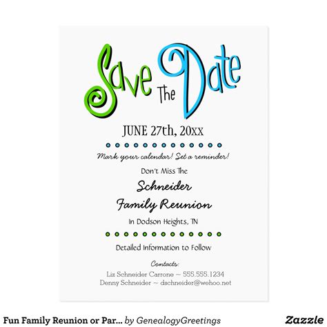 Fun Family Reunion or Party Save the Date Announcement Postcard | Zazzle | Family reunion ...