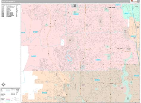 South Jordan Utah Wall Map (Premium Style) by MarketMAPS - MapSales