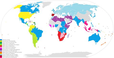 Anglican Communion Province Map [2000x1027] [OS] : r/MapPorn