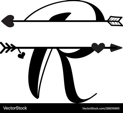 Initial r love monogram split letter isolated Vector Image