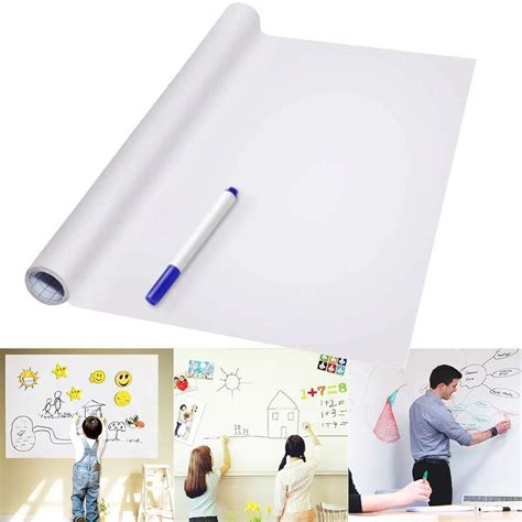 Self Adhesive Whiteboard Vinyl Waterproof Dry Erase Whiteboard Sticker ...