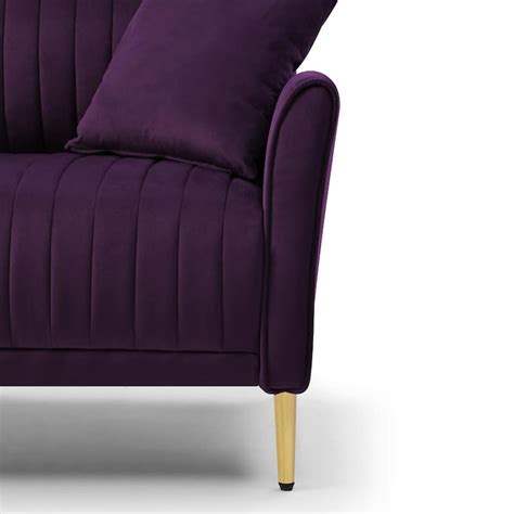 Purple Velvet Reversible Back 2-seat Sofa, Loveseat - On Sale - Bed Bath & Beyond - 36686802