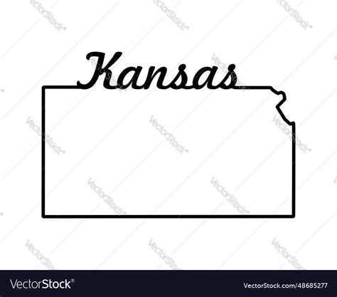 Us state map kansas outline symbol Royalty Free Vector Image