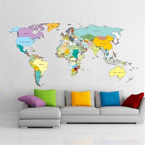 World Map Vinyl Wall Decal – Map Vector