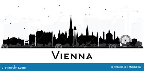 Vienna Austria City Skyline Silhouette with Black Buildings Isolated on White. Stock Vector ...