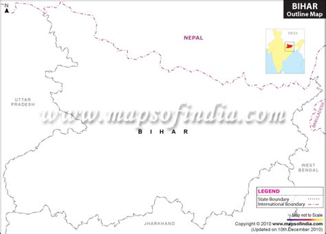 Bihar Outline Map, Blank Map of Bihar