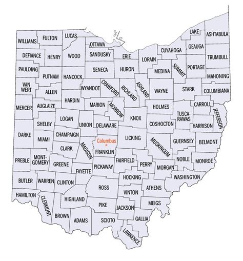 Ohio Counties: History and Information | Ohio county, Ohio map, County map