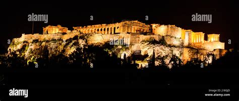 Acropolis of Athens, Greece - night view Stock Photo - Alamy