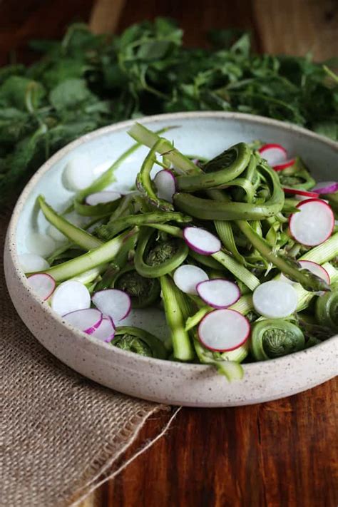 Montreal spring fiddlehead salad - At the Immigrant's Table