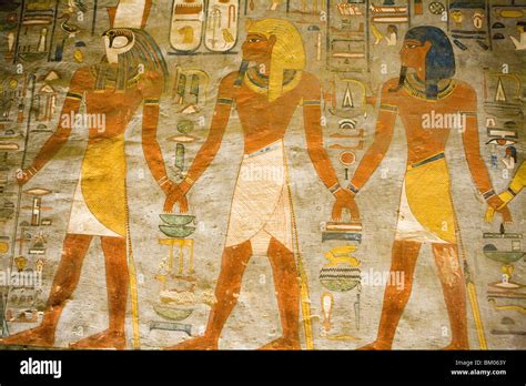 Hieroglyphics on Tomb Wall, Valley of the Kings, near Luxor, Egypt Stock Photo, Royalty Free ...