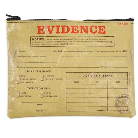 Evidence Bag, Zippered - Crime Scene Forensic Supply Store