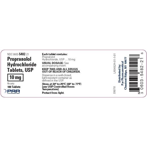 Propranolol Dosage