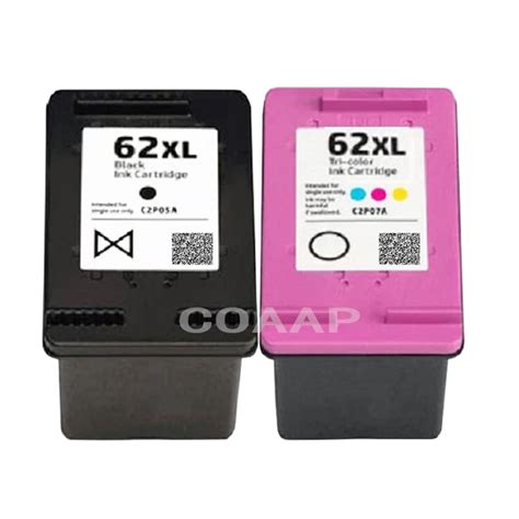 2pk Compatible HP 62XL Refillable Ink Cartridge For HP Envy 5640 5660 7640 5540 5544 5545 5546 ...